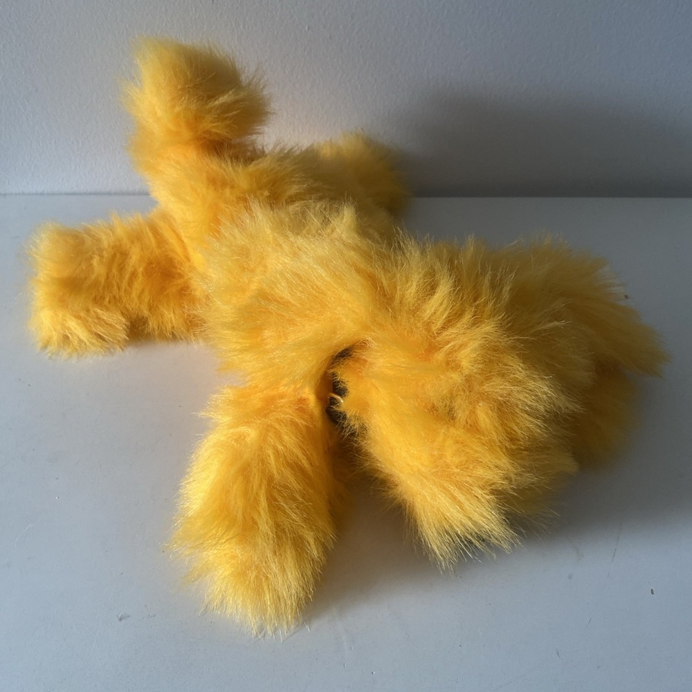 Vintage Parmount Parks Kings Island Orange Fluffy Dog with Collar Plush